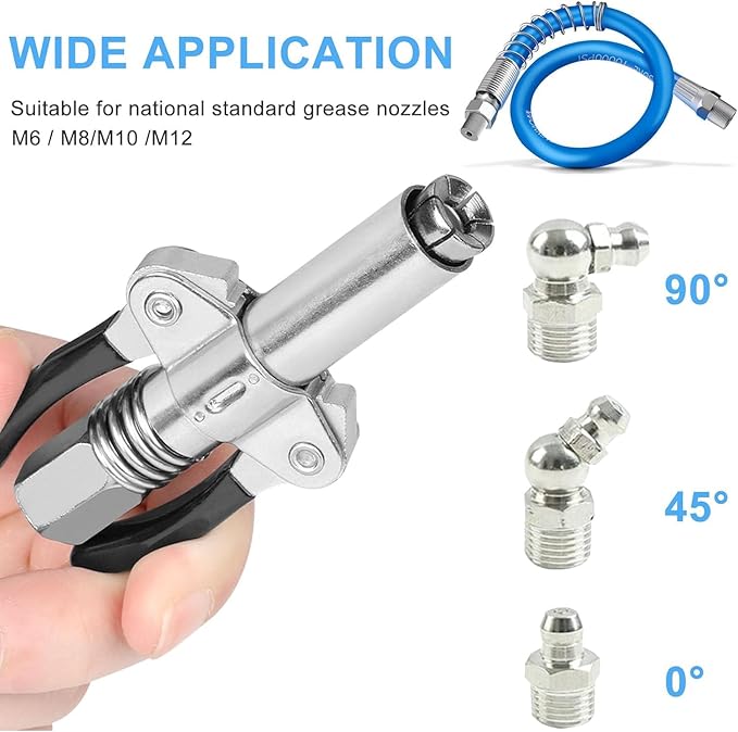 Heavy Duty Gun Coupler 12,000 PSI with Flex Hose